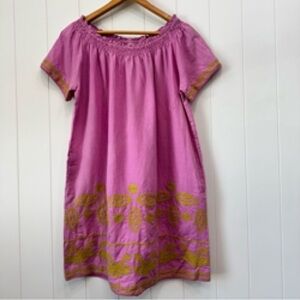 Women’s Pink Embroidered Casual Shift Dress